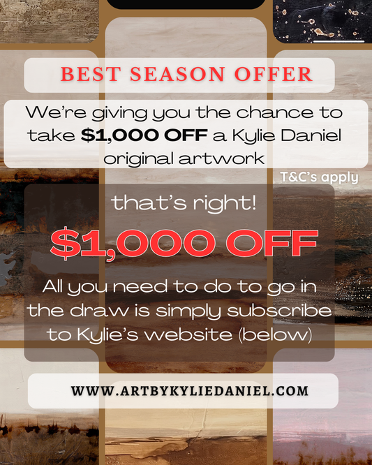 take $1000 OFF your next ORIGINAL ARTWORK